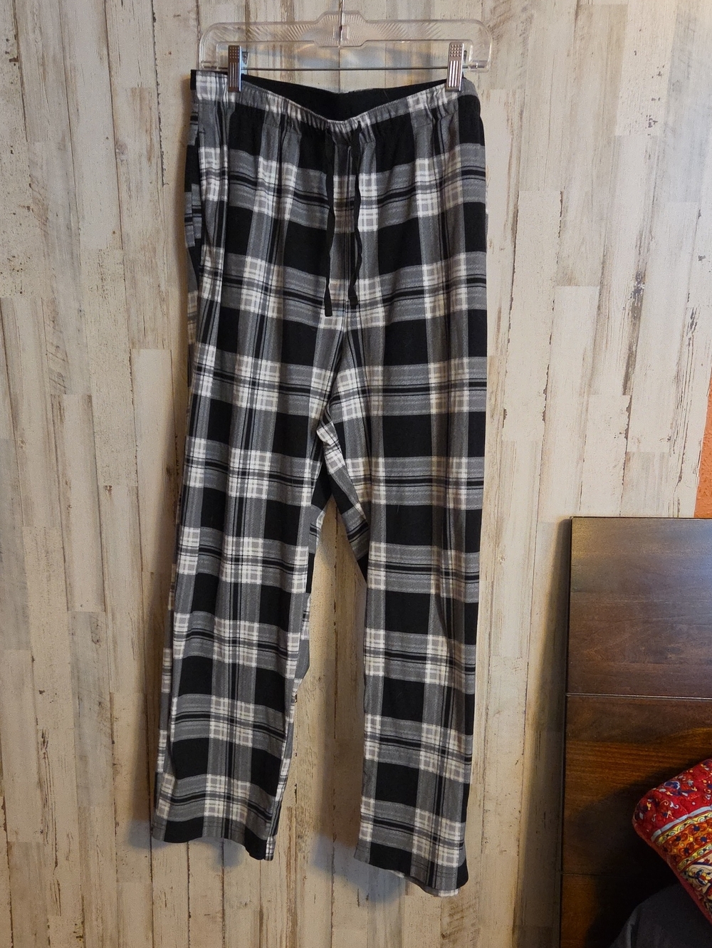 Nautica Classic Black & White Plaid Jogger Lounge Pants